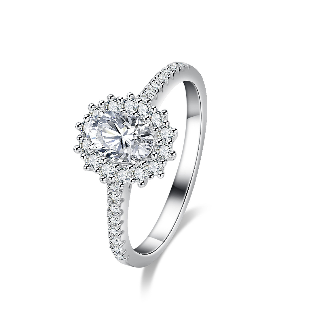 Moissanite Engagement Ring 1 Carat - Alien Moissanite ring voor dames, 18K