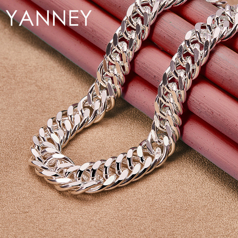 Cuban Link Chain 12Mm - 10Mm 925 Sterling Zilveren 20/24 Inch