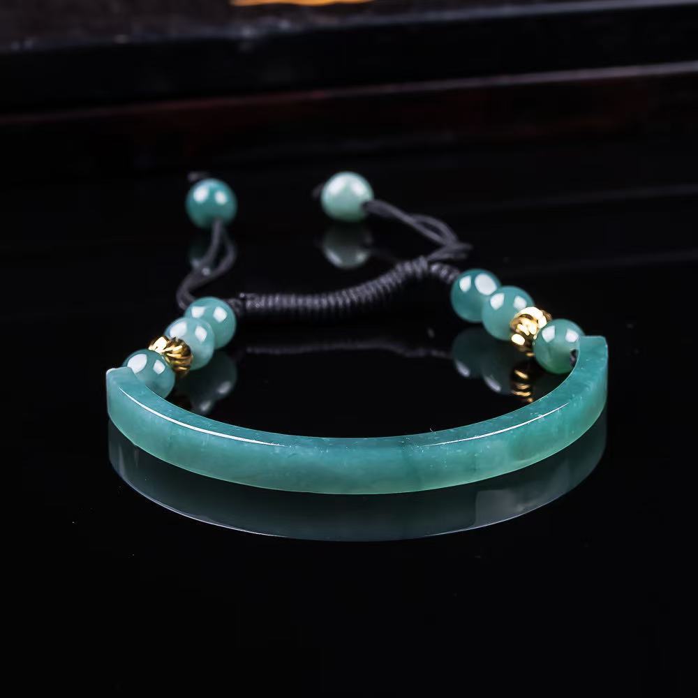 Bracelets - Myanmar Jadeïet Armband Accessoires Gesneden Edelsteen