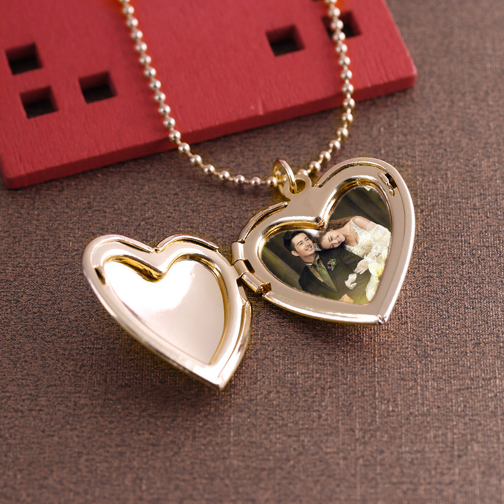 Heart Locket Necklace Photo - Hooh 1Pc Hartvormige Vriend Foto Fotolijst