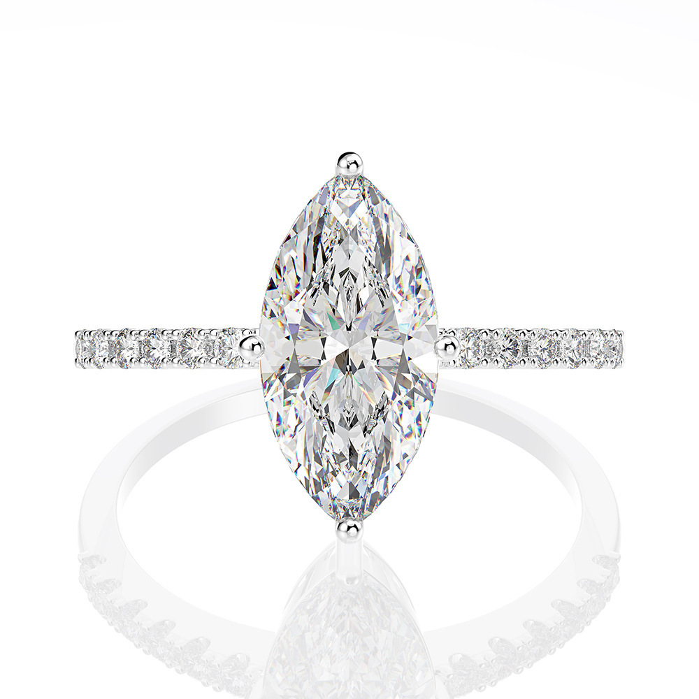 Moissanite Engagement Ring 1 Carat - Luxe Echte 1 Karaat D Kleur