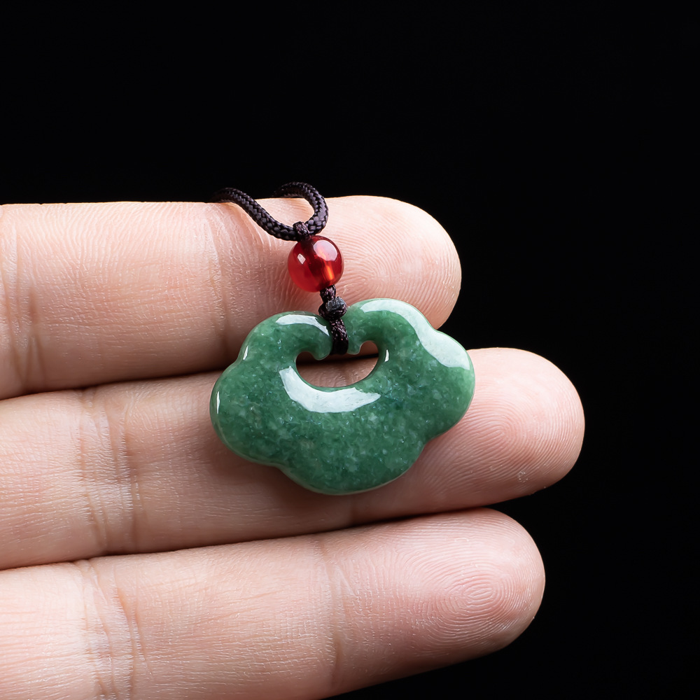 Necklaces - Natuurlijke Myanmar Jadeïet Ruyi Hanger Ketting
