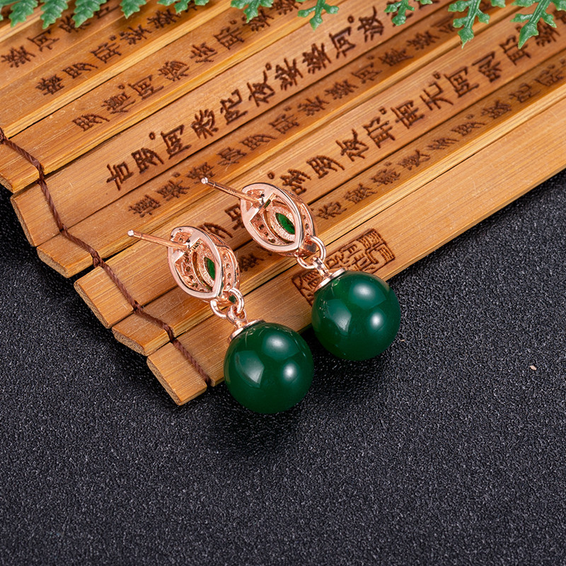 Earrings - Natuurlijke Jade Kralen Oorbellen Mode Accessoires