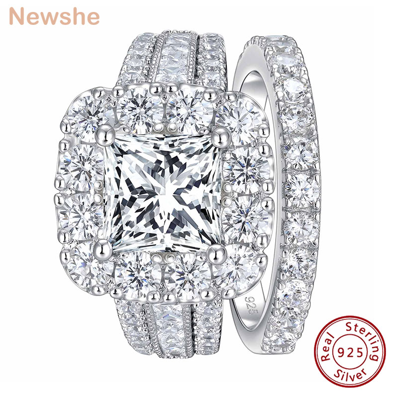 Newshe 2-delige set 925 zilver - Moissanite Engagement Ring 1 Carat recensie en prijs