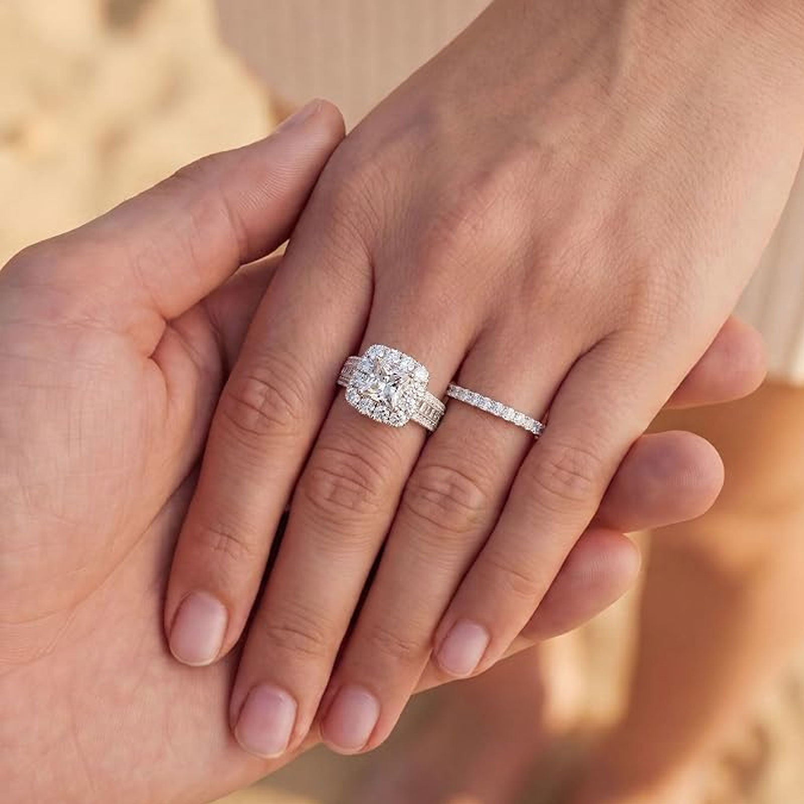 Newshe 2-delige set 925 zilver - Moissanite Engagement Ring 1 Carat recensie en prijs