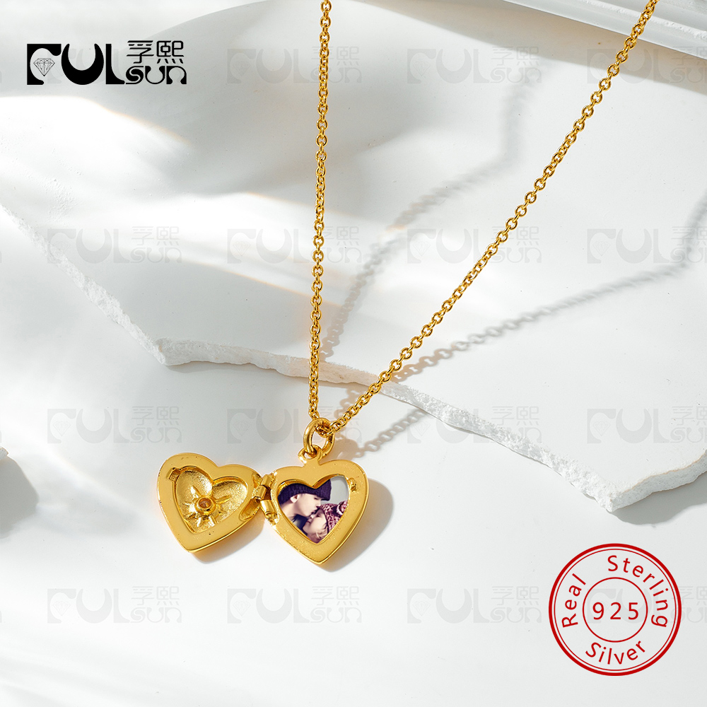 925 Sterling zilveren ketting  - Heart Locket Necklace Photo recensie en prijs