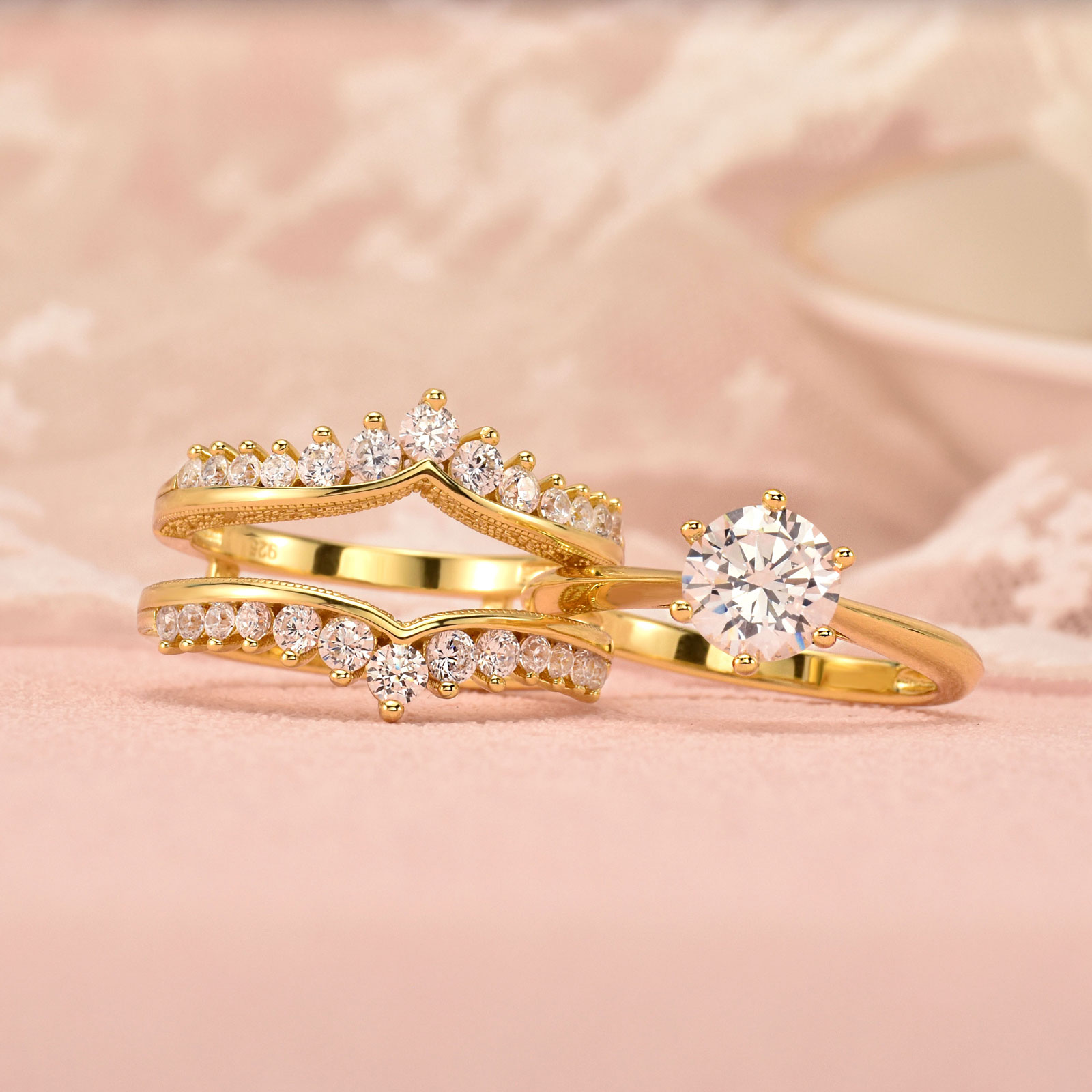 Newshe 14k geelgoud vergulde b - Moissanite Engagement Ring 1 Carat recensie en prijs