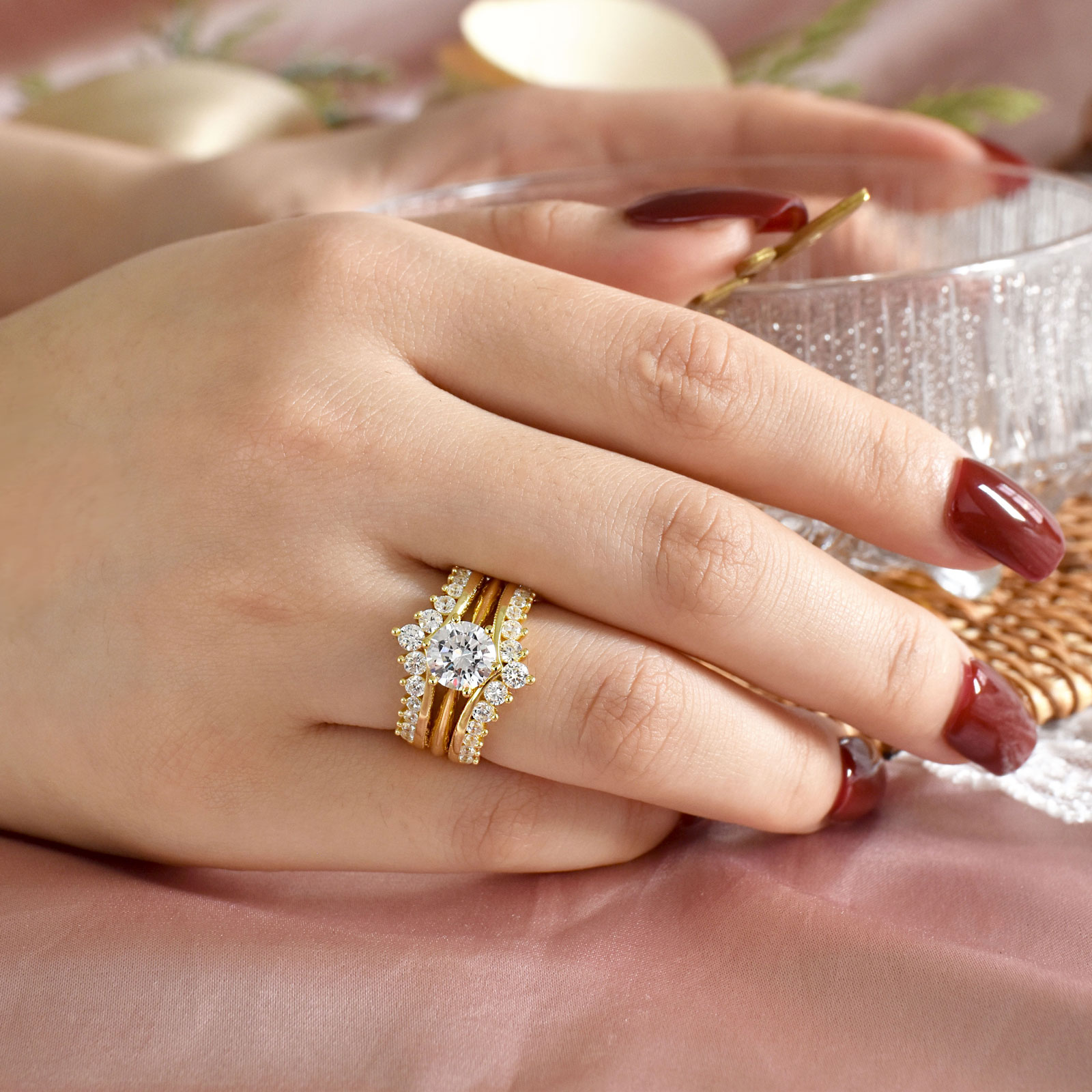 Newshe 14k geelgoud vergulde b - Moissanite Engagement Ring 1 Carat recensie en prijs