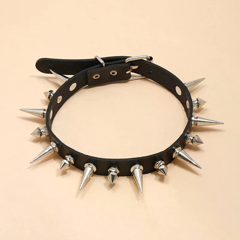 Lange Spike Choker Punk Kunstl - Goth Punk Spike Choker recensie en prijs