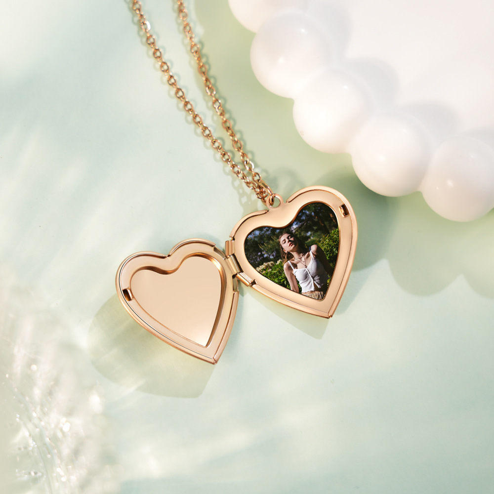 Zilver Kleur Liefde Hart Fotol - Heart Locket Necklace Photo recensie en prijs