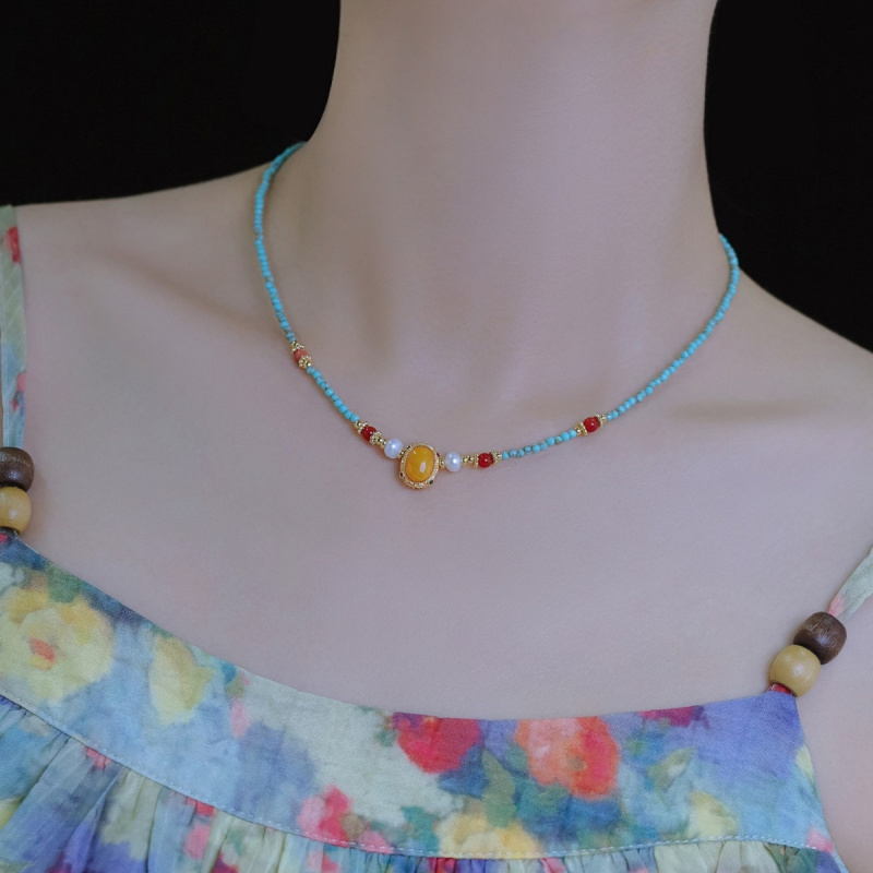 Nieuwe collectie vintage blauw - Pearl Choker Necklace Vintage recensie en prijs