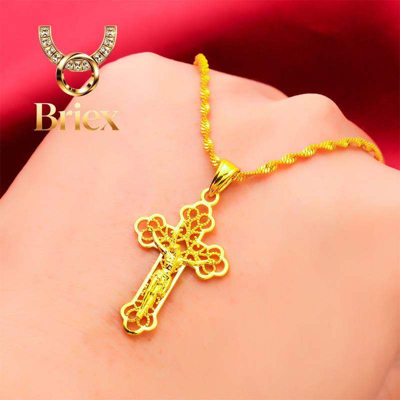 Briex Jewelry Ins Vintage goud - Cross Pendant Necklace Gold recensie en prijs