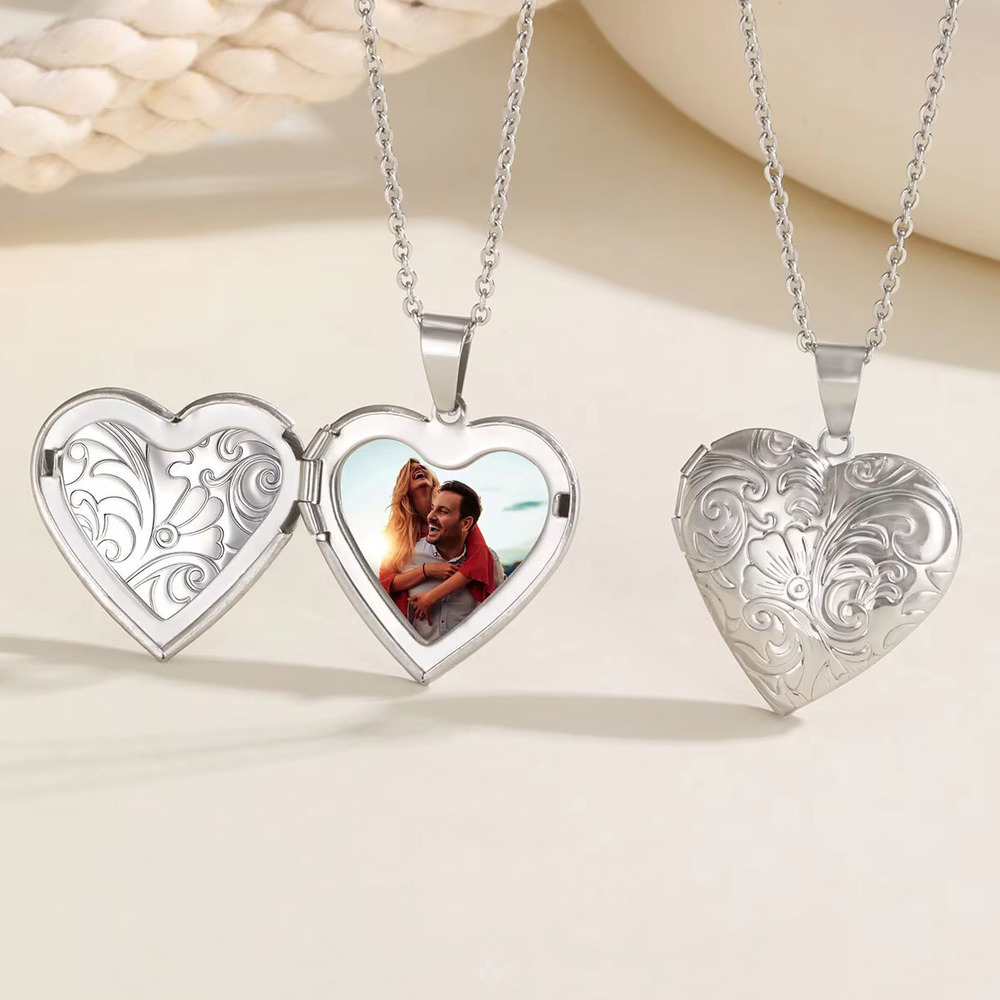 Vnox sierlijke hartfoto's hang - Heart Locket Necklace Photo recensie en prijs