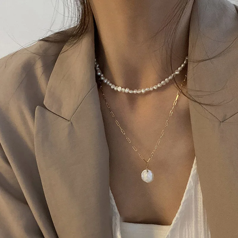 Franse Retro Link Chain Natuur - Pearl Choker Necklace Vintage recensie en prijs